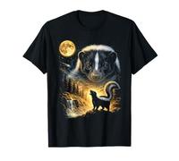 Skunk Howling to The Moon Meme Funny Skunk degli Anni '90 Maglietta