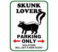 Skunk Lovers Parking Only, targa in metallo vintage, 30,5 x 20,3 cm, decorazione da parete per giardino, garage, casa, bar