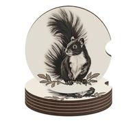Skunk - Set di 6 sottobicchieri universali antiscivolo per auto, 6 pezzi, con portabicchieri e accessori per interni dell'auto, unisex