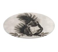 Skunk Tappeto rotondo morbido assorbente tappetino da bagno ingresso antiscivolo tappeto fattoria anteriore posteriore zerbino 80 x 80 cm per camera da letto soggiorno casa decorativo