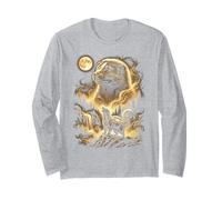 Skunk Ululando alla Luna Meme Maglia a Manica