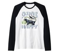 Skunks Make Me Happy You Not So Much, divertente citazione animale Maglia con Maniche Raglan