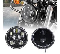 SKUNTUGUANG 5.75 Pollice Moto Led Faro Lampada Angel Eye con fari Housing secchio per Harley Nero Proiettore