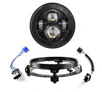 SKUNTUGUANG - Faro LED da 7 pollici con staffa di montaggio Compatibile con Harley Davison Road King, Road Glide, Street Glide ed Electra Glide, nero