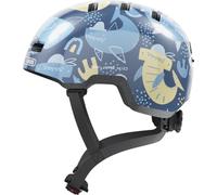 SKURB Kid Blue Sharks S | Casco sportivo da bicicletta per bambini con spazio per una treccia e diversi design, per ragazze e ragazzi