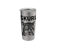 Skurl Funny Weird Squirrel Bicchiere termico in acciaio inox doppia parete