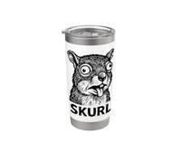 Skurl Funny Weird Squirrel Bicchiere termico in acciaio inox doppia parete