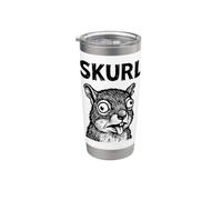 Skurl Funny Weird Squirrel Bicchiere termico in acciaio inox doppia parete