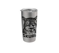 Skurl Funny Weird Squirrel Bicchiere termico in acciaio inox doppia parete