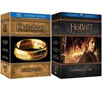 SKUURTFR The Lord of the Rings + The Hobbit: Complete Movie Trilogy Series Blu-ray Collection - Extended Edition (With Over 50 Hours of Additional Bonus Content)