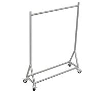 SKVLF Appendiabiti Porta Abiti Resistente con Ruote, Appendiabiti in Acciaio Inossidabile Argento, Base Triangolare, Organizzatore di Vestiti Portatile per Camere da Letto(Size:150X40X165CM)