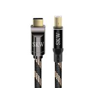SKW Audiophiles Cavo USB tipo C a USB B, Rame ad alta purezza Cavo USB-C a USB-B per scheda audio, decodificatore, amplificatore - 2M