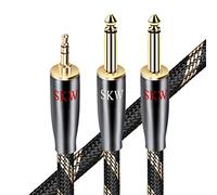 SKW Cavo 3,5 Maschio a Doppio 6,35mm Maschio, Rame a cristallo singolo Mono Y-Cable Cavo splitter, Cavo Audio Jack 3,5mm OFC per Telefono, Smartphone, Mixer, Amplificatore, ecc. (3m)