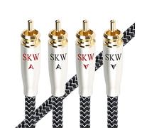 SKW Cavo audio RCA di alta qualità, fili di rame e argento 2RCA a 2RCA / Cavo RCA compatibile per CD, amplificatore, decoder - 1.5M