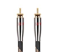 SKW Cavo coassiale RCA audio digitale,RCA maschio a maschio HiFi Stereo SPDIF, per Home Cinema 5.1, Amplificatore Soundbar Box TV Home Theater Sistema HiFi - (3m / oro nero)