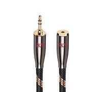 SKW Cavo di prolunga AUX resistente, trasmissione audio pura, cavo di prolunga audio con jack AUX da 3,5 mm, doppia schermatura, adattatore AUX intrecciato maschio a femmina, 1 m