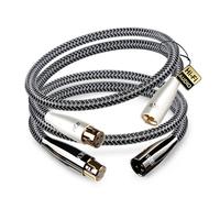SKW Cavo microfonico bilanciato HiFi da XLR maschio a XLR femmina a 3 PIN in rame e argento di alta qualità per amplificatori, mixer, altoparlanti - 1M