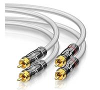 SKW, Cavo RCA da 2RCA maschio a 2RCA maschio per audiofili, per sistemi HiFi (lunghezza di 0,5 m, colore grigio, in PVC)