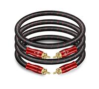 SKW Cavo RCA, Rame OFC - Doppio Schermato da 2RCA Maschio a 2RCA Maschio - Stereo Analogico per CD, DVD, Amplificatore, Scheda Audio, Decoder, Soundbar (2M, Rosso)