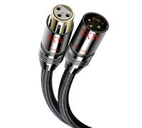 SKW Cavo XLR per microfono singolo, XLR maschio a femmina, cavi per microfono, rivestimento in nylon, 2m