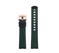 SKXMOD 20mm per Omega Seamaster 300 cinturino per orologio con estremità curva cinturino per orologio cinturino in gomma siliconica liquida a doppio colore cinturino morbido(Black Green3)