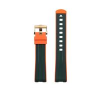 SKXMOD 20mm per Omega Seamaster 300 cinturino per orologio con estremità curva cinturino per orologio cinturino in gomma siliconica liquida a doppio colore cinturino morbido(Orange Green 2)