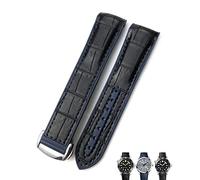 SKXMOD Cinturino in pelle bovina da 20 mm e 22 mm, adatto per orologi Omega Seamaster Planet Ocean 600 GMT arancione, 22mmSilver buckle