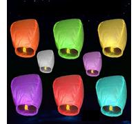 Sky 10pz multi-colore lanterne cinesi volanti luci dei desideri per volontà festa di nozze Charistmas