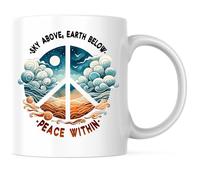 Sky Above Earth Below Peace Within Tazza Ceramica Tazze Resistente Mug Per Casa Ufficio Espresso 330Ml