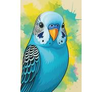 Sky Blue Budgie Notebook: Cartoon Journal, Diary, Writing Pad: A cheerful gift for Kids, Bird Lovers, Budgie Fans, Animal Enthusiasts, Family, Friends, Loved Ones & Creative Spirits