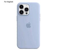 (Sky Blue) Case for iPhone 15 Pro Max Compatible with Magsafe Liquid Silicone Phone Back Cover [Induction Popov