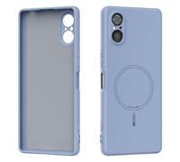 (Sky Blue) For Sony Xperia 5 V Case Compatible with MagSafe Skin Touch Liquid Silicone Phone Back Cover