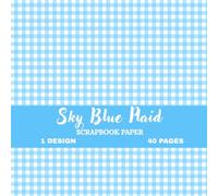 Sky Blue Plaid Paper Collection: Charming Scrapbook Background Designs | 8.5×8.5 Craft Paper Book | 40 Double-Sided Pages for Junk Journals, DIY Crafts, Card Making & Creative Projects