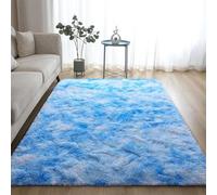 Sky Blue Shaggy Rugs 200x270 cm - Soft Thick Short Pile Runner for Living Room & Hallway - Large Plush Area rug Bedroom & Decor Enhancement