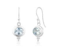 Sky Blue Topaz Dangle Earring, Gemstone Earring, 925 Sterling Silver Earring, Bohemian Earring, 8x6mm, Argento sterling, Sky Blue Topaz