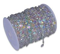 SKY CANDYBAR Ghirlanda fai da te con perline di cristallo acriliche, 25 m, luccicanti, decorazioni per matrimoni, feste, progetti artigianali (iridescente)