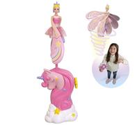 Lansay - SKY DANCERS - Rainbow Rose - Bambola Fata Volante per bambini dai 6 anni - Bambola magica 18 cm - vola con un lanciatore unicorno senza batterie - Stupisci i tuoi bambini - Idea regalo di