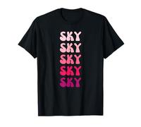 Sky First Name Minimalist Design Maglietta