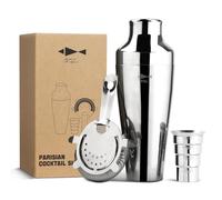 SKY FISH® Set di Shaker da Cocktail in Stile Parisian, Kit da Barman per Baristi e Appassionati di Cocktail, 500 ml, Argento