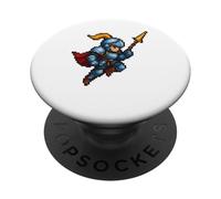 Sky Lancer Hero Jump Attack a 16 bit con design retrò fantasy PopSockets PopGrip Adesivo