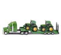 siku 1837, Low Loader with 2 John Deere Tractors, 1:87, Metal/Plastic, Green, Fo
