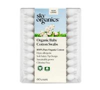Sky Organics Bastoncini Cotton Biologici Per Bambini, 60 Pezzi