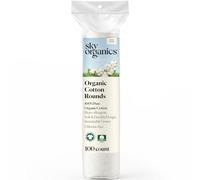 Sky Organics Organic Cotton Rounds for Sensitive Skin, 100% Pure GOTS Certified Organic for Beauty & Personal Care, 100 ct.