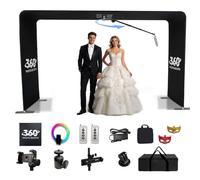 Sky Overhead 360 Photo Booth, Overhead 360 Photo Booth Automatico Spin Camera Photo Booth, 60 gradi Full Body Spin con Luce ad anello, Macchina Rotante Video Photobooth, fino a 15 persone