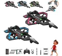 Sky Riders RC Jet aggiornato del 2026, drone aereo RC in schiuma con luci a LED, doppie batterie modulari, volo stazionario automatico, controllo for principianti con un solo tasto(Pink+blue)