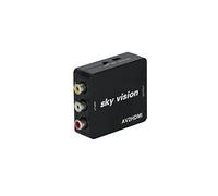 Sky Vision Adattatore RCA a HDMI, AV/RCA/FBAS a HDMI, convertitore audio video, 1080P, PS2, Wii N64, supporta PAL/NTSC, Plug and Play, nero