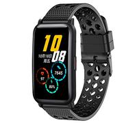 SkyBand Traspirante Sport Silicone Classica Cinturino Compatibile per Smartwatch Honor Watch ES (Nero)
