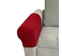 Skybook Copribracciolo con 1 tasca, elasticizzato, antiscivolo, in spandex e poliestere, copribracciolo per proteggere i mobili, set da 2 pezzi (rosso vinaccia)