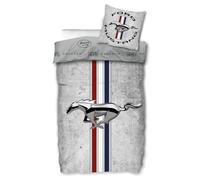 SkyBrands Biancheria da letto Ford Mustang 135 x 200 cm+80 x 80 cm, colore grigio mélange