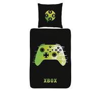 SkyBrands Biancheria da letto Xbox 135 x 200 cm, 80 x 80 cm, federa [cotone] per gaming, e-sport, set da 2 pezzi, 1 copripiumino, 1 federa